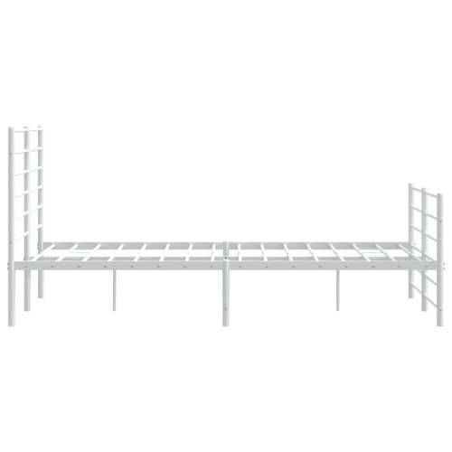 Metalni okvir kreveta uzglavlje i podnožje bijeli 120x190 cm - Bijela 120 x 190 cm s uzglavljem i podnožjem Cijena