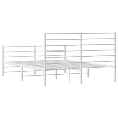 Metalni okvir kreveta uzglavlje i podnožje bijeli 120x190 cm - Bijela 120 x 190 cm s uzglavljem i podnožjem Cijena