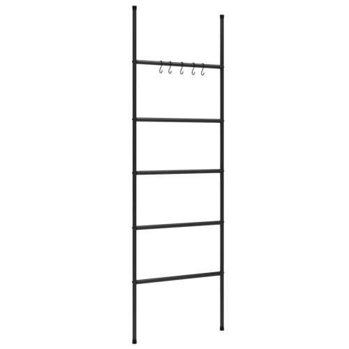 Ljestve za ručnike s 5 razina crne 58 x 175 cm željezne Cijena