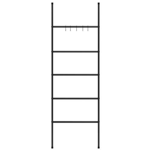 Ljestve za ručnike s 5 razina crne 58 x 175 cm željezne Cijena