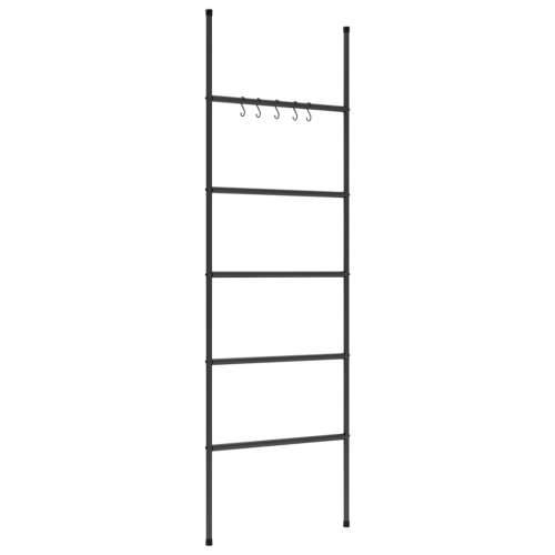 Ljestve za ručnike s 5 razina crne 58 x 175 cm željezne Cijena