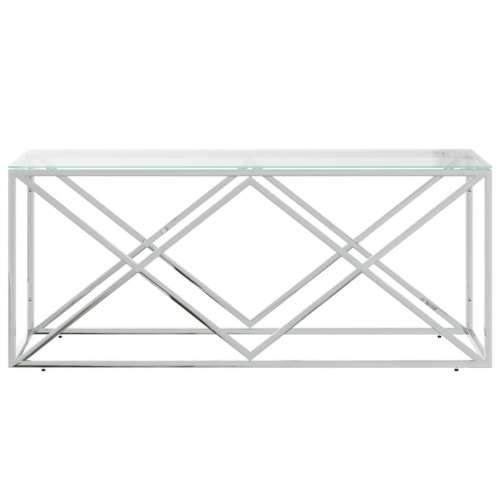 Stolić za kavu 110 x 45 x 45 cm od nehrđajućeg čelika i stakla - Srebrno 1 Stakl Cijena