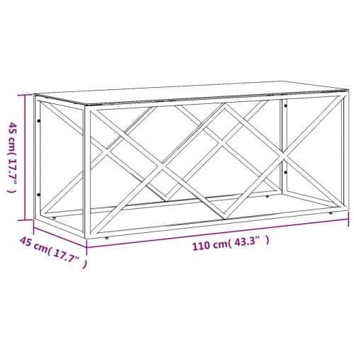 Stolić za kavu 110 x 45 x 45 cm od nehrđajućeg čelika i stakla - Srebrno 1 Stakl Cijena