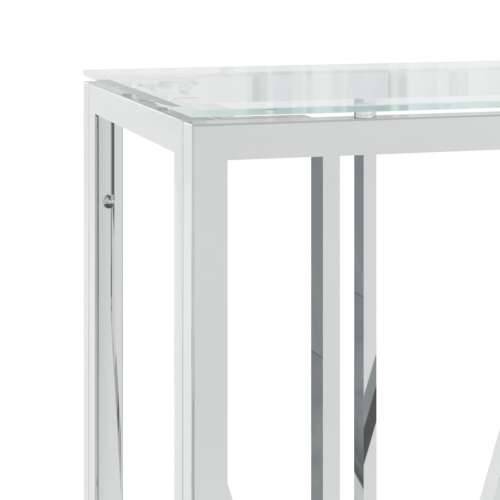 Konzolni stol 110 x 30 x 70 cm od nehrđajućeg čelika i stakla - Srebrno 1 Stakl Cijena