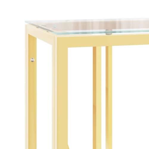 Konzolni stol 110 x 30 x 70 cm od nehrđajućeg čelika i stakla - Zlatno 1 Stakl Cijena
