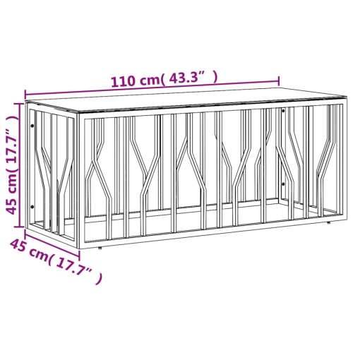 Stolić za kavu 110 x 45 x 45 cm od nehrđajućeg čelika i stakla - Srebrno 1 Stakl Cijena