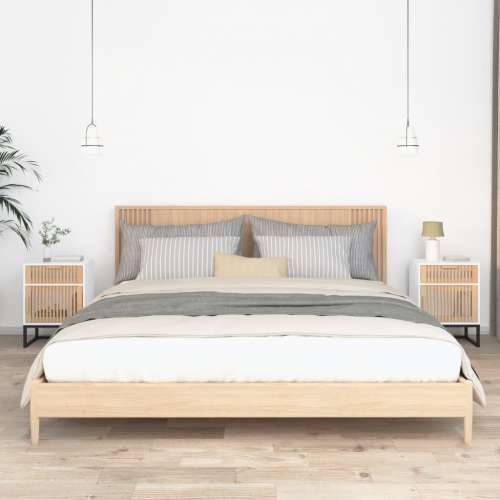 Noćni ormarići 2 kom bijeli 40 x 30 x 55,5 cm od drva i željeza - Bijela 2 Cijena