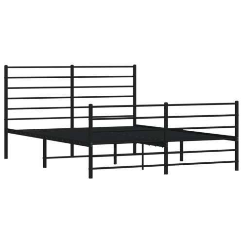 Metalni okvir kreveta uzglavlje i podnožje crni 135x190 cm Cijena