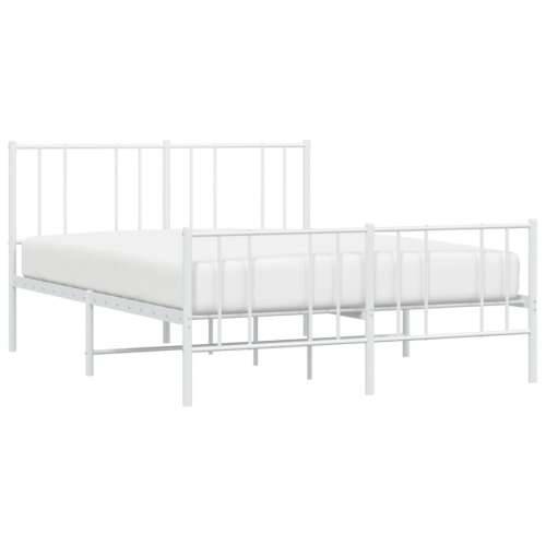 Metalni okvir kreveta uzglavlje i podnožje bijeli 135 x 190 cm - Bijela 135 x 190 cm s uzglavljem i podnožjem Cijena
