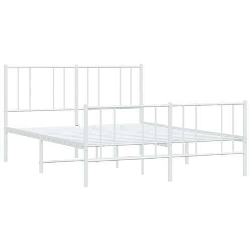 Metalni okvir kreveta uzglavlje i podnožje bijeli 135 x 190 cm - Bijela 135 x 190 cm s uzglavljem i podnožjem Cijena