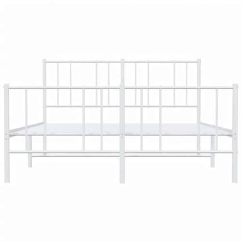 Metalni okvir kreveta uzglavlje i podnožje bijeli 135 x 190 cm - Bijela 135 x 190 cm s uzglavljem i podnožjem Cijena