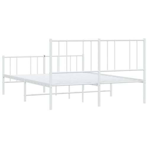 Metalni okvir kreveta uzglavlje i podnožje bijeli 135 x 190 cm - Bijela 135 x 190 cm s uzglavljem i podnožjem Cijena