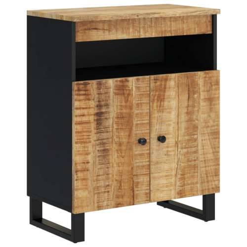 Komoda s 2 vrata 60 x 33 x 75 cm od masivnog drva manga - Svjetlosmeđa 1 Cijena