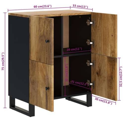 Komoda s 4 vrata 60 x 33 x 75 cm od masivnog drva manga - boja meda 1 Cijena
