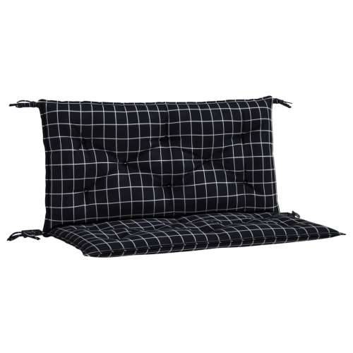 Jastuci za vrtnu klupu crni karirani 2 kom 100x50x7 cm tkanina Cijena
