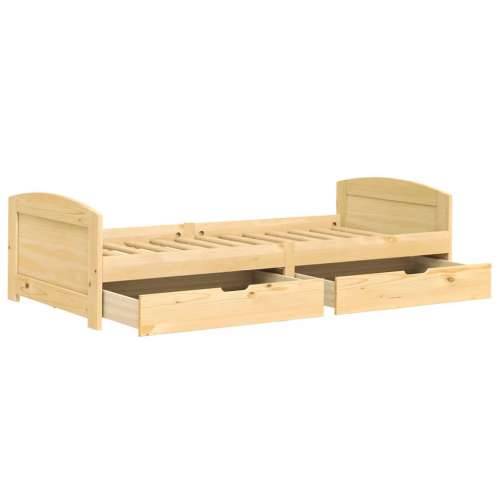Dnevni ležaj s 2 ladice IRUN 90x200 cm masivna borovina - Smeđa Cijena