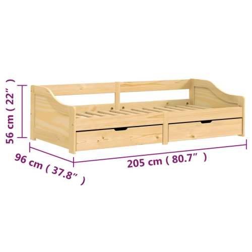 Dnevni ležaj s 2 ladice IRUN 90x200 cm masivna borovina - Smeđa Cijena