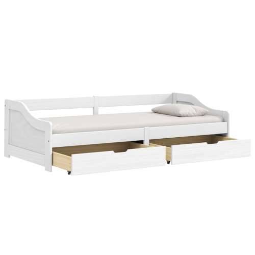 Dnevni ležaj s 2 ladice IRUN bijeli 90x200 cm masivna borovina - Bijela Cijena