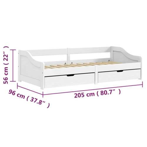 Dnevni ležaj s 2 ladice IRUN bijeli 90x200 cm masivna borovina - Bijela Cijena