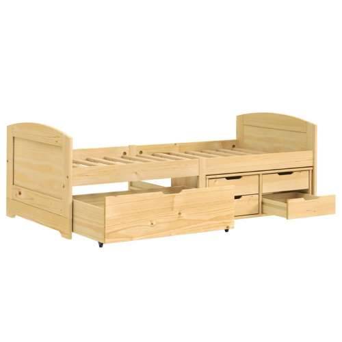 Dnevni ležaj s 5 ladice IRUN 90x200 cm masivna borovina - Smeđa Cijena