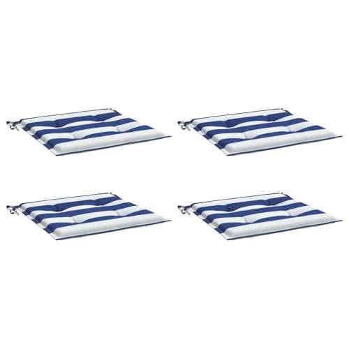 Jastuci za vrtne stolice 4 kom plavo-bijeli 40x40x4 cm tkanina - Plava i bijela 40 x 40 x 3 cm 4 Cijena