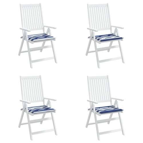 Jastuci za vrtne stolice 4 kom plavo-bijeli 40x40x4 cm tkanina - Plava i bijela 40 x 40 x 3 cm 4 Cijena