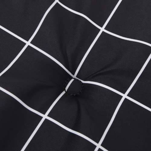 Jastuk za vrtnu klupu crni karirani 120x50x3 cm tkanina Oxford Cijena