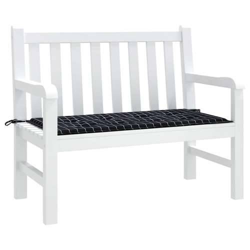 Jastuk za vrtnu klupu crni karirani 120x50x4 cm tkanina Oxford - Crno-bijelo 120 x 50 x 3 cm 1 Cijena