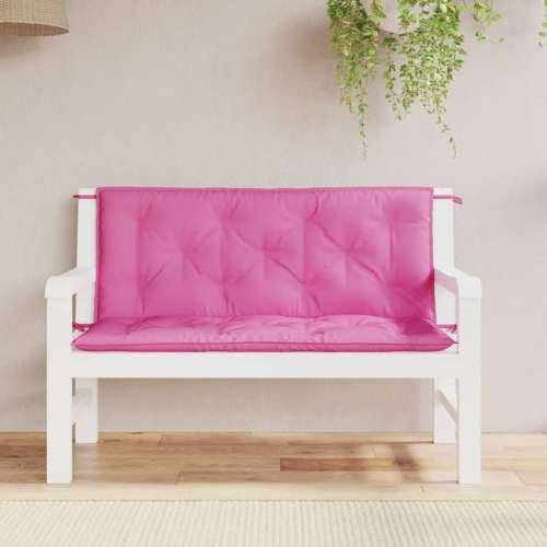 Jastuci za vrtnu klupu 2 kom ružičasti 120x50x7 cm tkanina