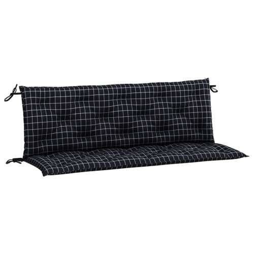 Jastuci za vrtnu klupu crni karirani 2 kom 150x50x7 cm tkanina Cijena