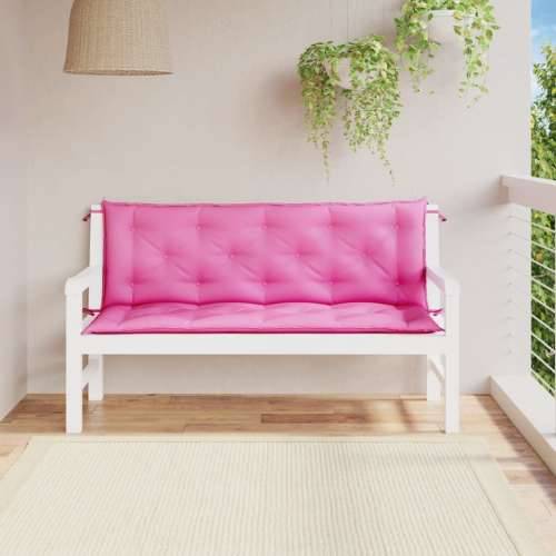 Jastuci za vrtnu klupu 2 kom ružičasti 150x50x7 cm tkanina