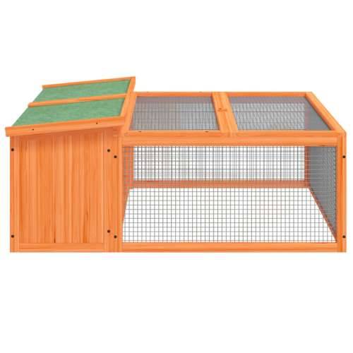 Kavez za zečeve smeđi 117,5 x 97 x 47,5 cm od masivne borovine - Smeđa Cijena