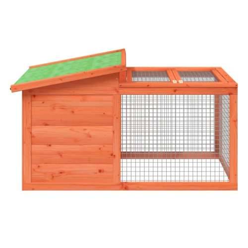Kavez za zečeve smeđi 100,5 x 54 x 55 cm od masivne borovine - Smeđa Cijena