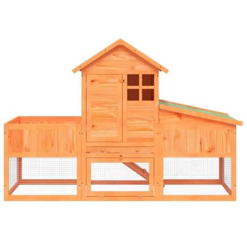 Kavez za zečeve smeđi 170 x 63 x 113 cm od masivne borovine - Smeđa Cijena