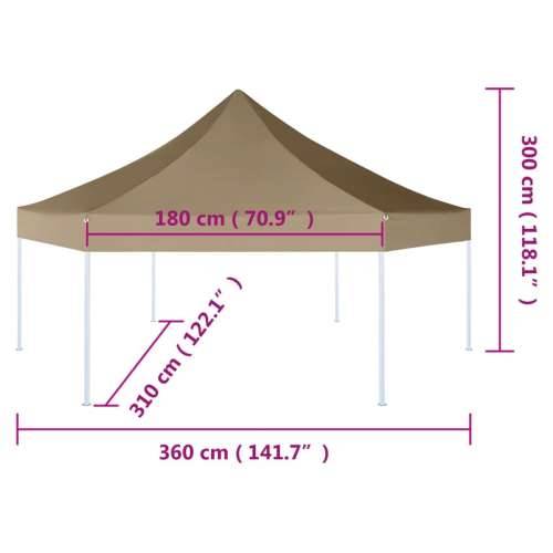 Šesterokutni sklopivi šator 3,6 x 3,1 m smeđesivi 220 g/m² Cijena