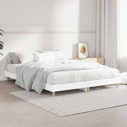 Okvir za krevet bijeli 135x190 cm konstruirano drvo Cijena