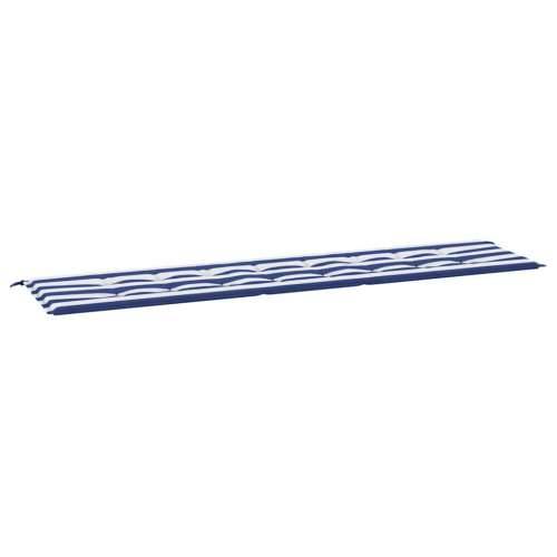 Jastuk za vrtnu klupu plavo-bijeli prugasti 200x50x4 cm tkanina - Plava i bijela 200 x 50 x 3 cm 1 Cijena