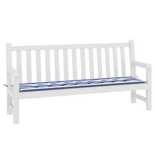 Jastuk za vrtnu klupu plavo-bijeli prugasti 200x50x4 cm tkanina - Plava i bijela 200 x 50 x 3 cm 1 Cijena