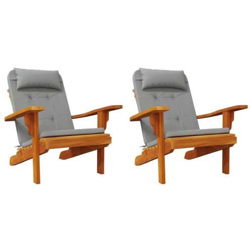 Jastuci za stolicu Adirondack 2 kom sivi od tkanine Oxford - Siva 2 Cijena