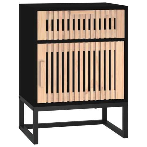 Noćni ormarić crni 40x30x55,5 cm konstruirano drvo i željezo - Crna 1 Cijena