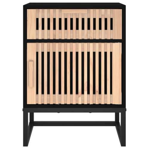 Noćni ormarić crni 40x30x55,5 cm konstruirano drvo i željezo - Crna 1 Cijena