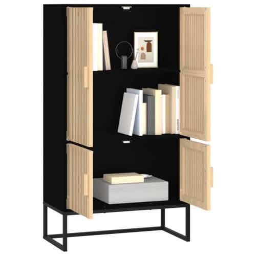 Visoka komoda crna 70 x 35 x 125 cm od konstruiranog drva - Crna 1 Cijena