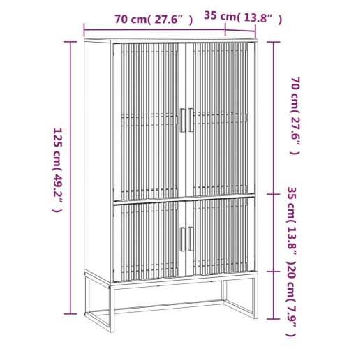 Visoka komoda crna 70 x 35 x 125 cm od konstruiranog drva - Crna 1 Cijena