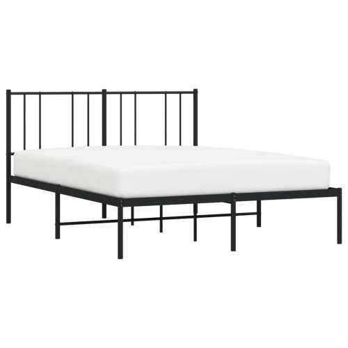 Metalni okvir za krevet s uzglavljem crni 150x200 cm - Crna 150 x 200 cm s uzglavljem Cijena