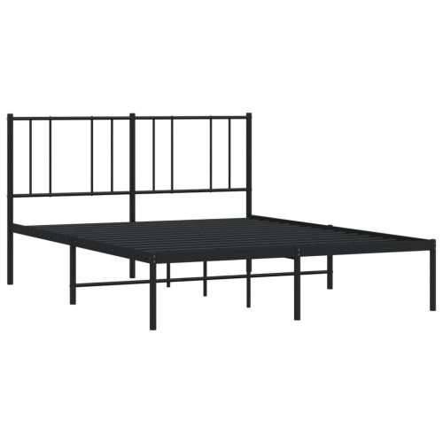Metalni okvir za krevet s uzglavljem crni 150x200 cm - Crna 150 x 200 cm s uzglavljem Cijena
