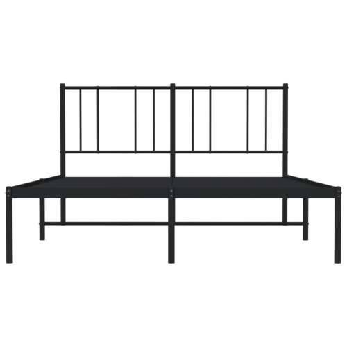 Metalni okvir za krevet s uzglavljem crni 150x200 cm - Crna 150 x 200 cm s uzglavljem Cijena