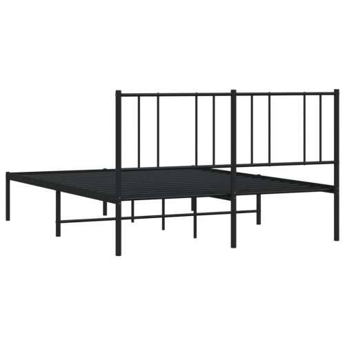 Metalni okvir za krevet s uzglavljem crni 150x200 cm - Crna 150 x 200 cm s uzglavljem Cijena