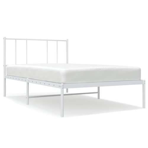 Metalni okvir za krevet s uzglavljem bijeli 100x190 cm - Bijela 100 x 190 cm s uzglavljem Cijena