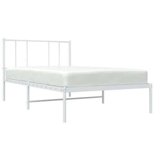 Metalni okvir za krevet s uzglavljem bijeli 100x190 cm - Bijela 100 x 190 cm s uzglavljem Cijena