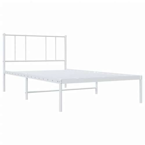 Metalni okvir za krevet s uzglavljem bijeli 100x190 cm - Bijela 100 x 190 cm s uzglavljem Cijena
